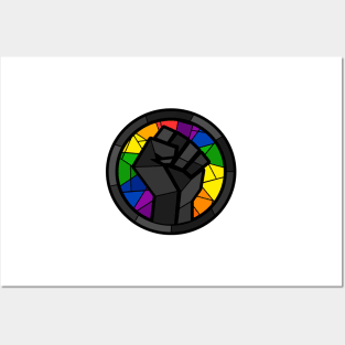 BLM Stained Glass Fist (Gay) Posters and Art